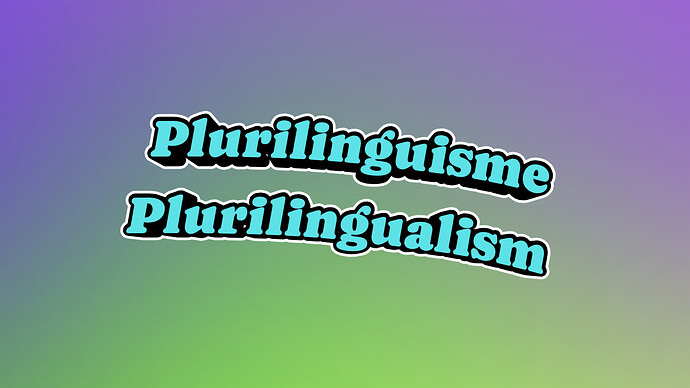 Plurilinguisme  Plurilingualism